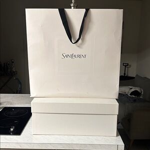 Saint Laurent Black and bone color empty Box, shopping bag , bust bag FOR SALE !